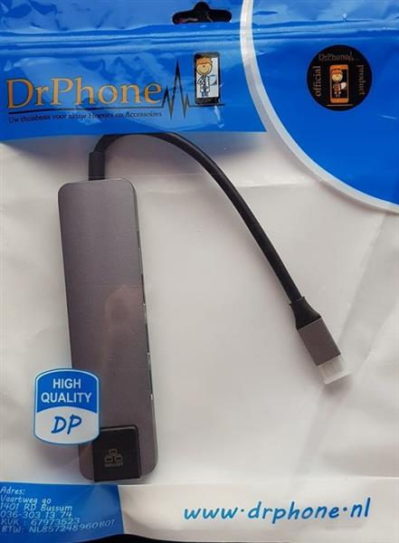 Grote foto drphone nd1 5 in 1 multiport type c hub hdmi 4k 1x gigabit 1000m ethernet 2 x usb 3.0 usb computers en software overige computers en software