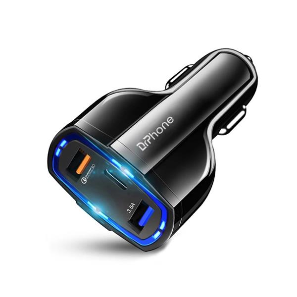 Grote foto drphone qc4 pro 3 poort autolader usb qualcom 3.0 usb 3.5a usb c lader geschikt voor tab telecommunicatie opladers en autoladers