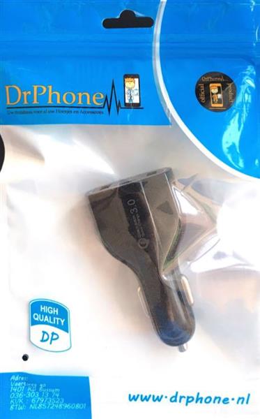 Grote foto drphone qc4 pro 3 poort autolader usb qualcom 3.0 usb 3.5a usb c lader geschikt voor tab telecommunicatie opladers en autoladers