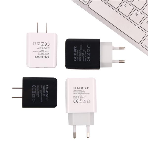Grote foto olesit thuislader 3.4a 17w fast charge adapter 2 poort snellader micro usb 1m kabel oneplus one telecommunicatie opladers en autoladers