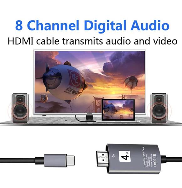 Grote foto drphone usb c naar hdmi adapter kabel 4k 60hz hdtv adapter type c naar hdmi kabel grijs computers en software overige computers en software