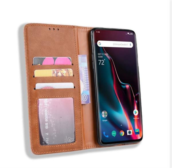 Grote foto drphone pu lederen book case voor oneplus 7 magnetische flip cover zwart telecommunicatie mobieltjes