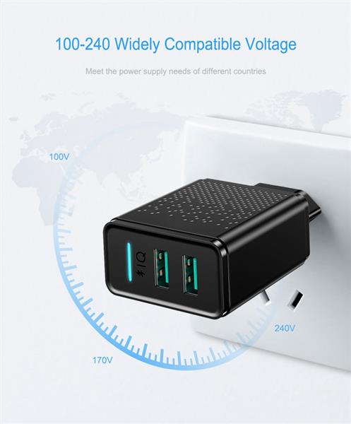 Grote foto drphone acc02 iq smart 2 poort lader 5v 2.4a 2 usb poorten 1 meter x1 micro usb kabel zwar telecommunicatie opladers en autoladers