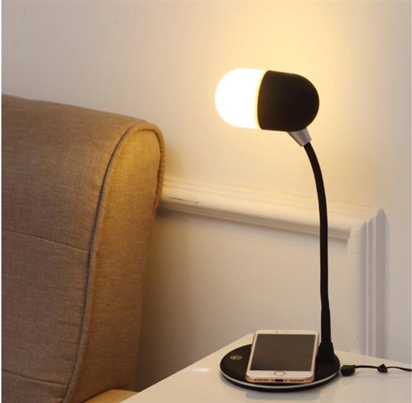 Grote foto drphone smartsound 3 in 1 lamp smart speaker nachtlamp draadloos laden bluetooth 5.0 b telecommunicatie opladers en autoladers