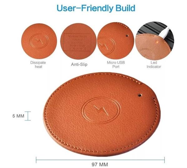 Grote foto drphone qla3 wireless qi 18w 9v 2a snellader draadloze lader pu leder voor o.a ios andro telecommunicatie opladers en autoladers