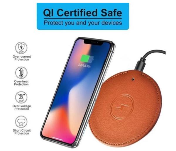 Grote foto drphone qla3 wireless qi 18w 9v 2a snellader draadloze lader pu leder voor o.a ios andro telecommunicatie opladers en autoladers