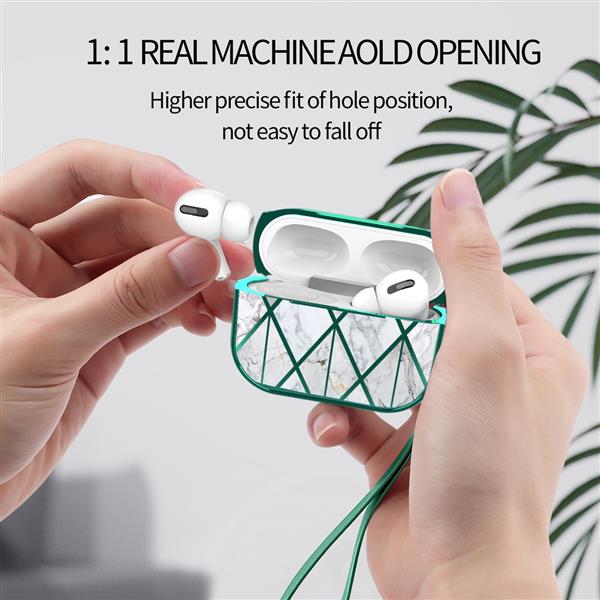 Grote foto drphone pl2 airpods pro marmer patroon case beschermende case silicone tpu cover groen w telecommunicatie mobieltjes