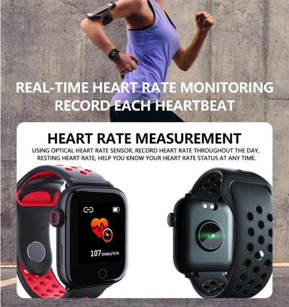 Grote foto drphone gte2 smart smartwatch tracker ip68 waterdicht horloge mannen vrouwen zwart rood kleding dames horloges
