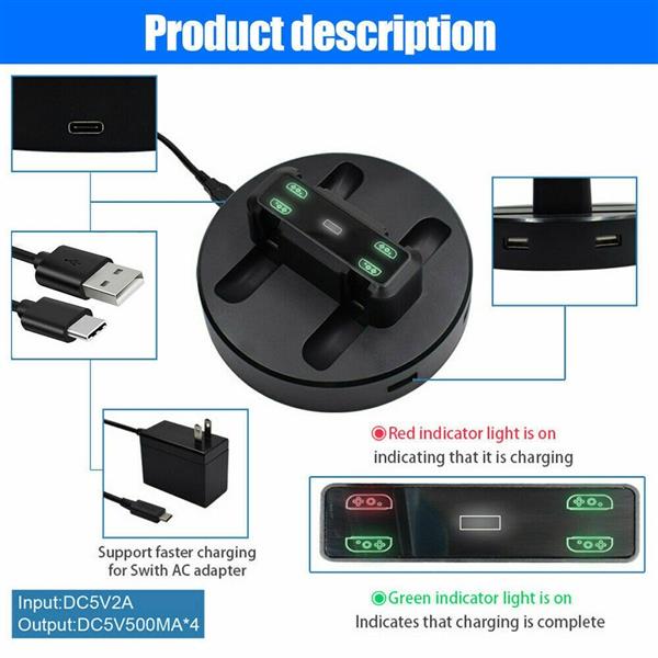 Grote foto drphone nsjcd02 joystick oplaad dock oplaadstation 4 joysticks led indicator geschikt voor n telecommunicatie opladers en autoladers