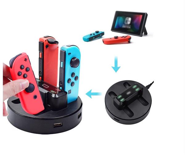 Grote foto drphone nsjcd02 joystick oplaad dock oplaadstation 4 joysticks led indicator geschikt voor n telecommunicatie opladers en autoladers