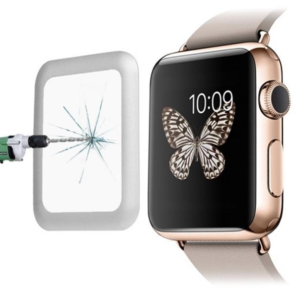 Grote foto 0.2mm 8 9h metaal full covered tempered glas voor apple watch 42mm zilver telecommunicatie mobieltjes