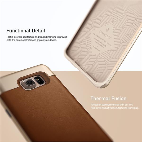 Grote foto caseology envoy series samsung galaxy s6 edge plus leather brown 1 gratis s6 edge plus screenprot telecommunicatie mobieltjes