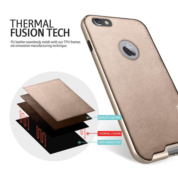 Grote foto caseology bumper frame case iphone 6s 6 leather chopper gold screen protector telecommunicatie mobieltjes