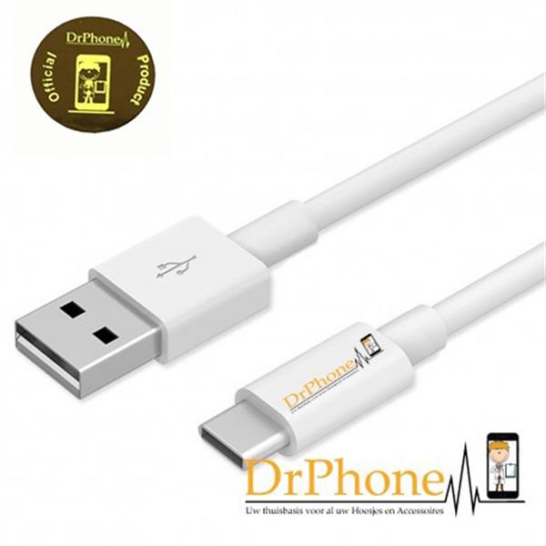 Grote foto 1 meter gecertificeerd type c usb kabel wit telecommunicatie opladers en autoladers