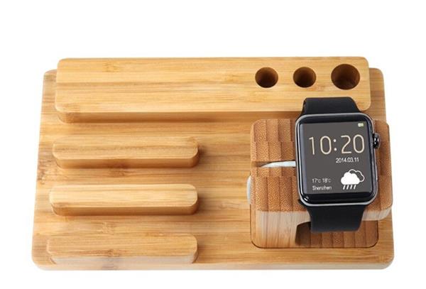 Grote foto deluxe edition apple watch 38mm 42mm luxe bamboo echt houten premium stand houder iphone 6 se kleding dames horloges