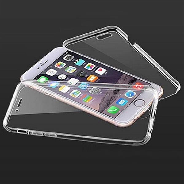 Grote foto iphone 6s plus 6 plus dual tpu case 360 graden cover 2 in 1 transparant rosegold telecommunicatie mobieltjes