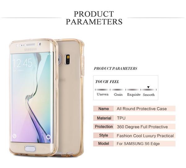 Grote foto samsung galaxy s6 edge dual tpu case 360 graden cover 2 in 1 transparant telecommunicatie mobieltjes