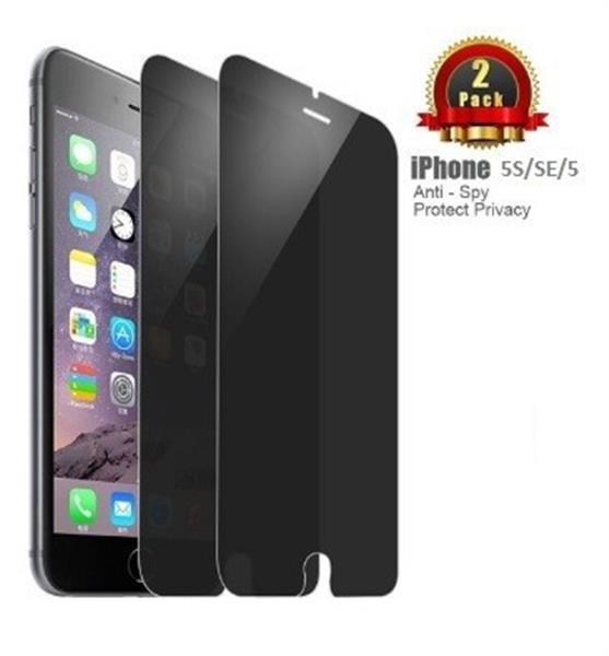 Grote foto duo pack 2 stuks anti spy privacy glazen screenprotector iphone se 5s 5 echt glas telecommunicatie mobieltjes