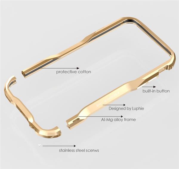 Grote foto luphie incisive sword aluminium aircraft premium case iphone 6s 6 champagne goud telecommunicatie mobieltjes