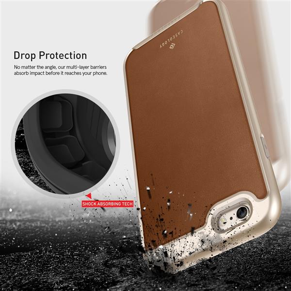 Grote foto caseology envoy series iphone 6s plus 6 plus leather brown iphone 6s plus 6 plus screenprotec telecommunicatie mobieltjes