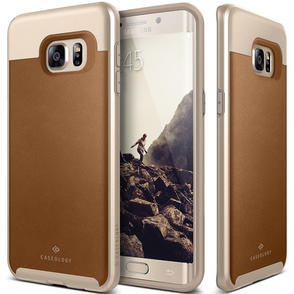 Grote foto caseology envoy series samsung galaxy s6 edge plus leather brown 1 gratis s6 edge plus screenprot telecommunicatie mobieltjes