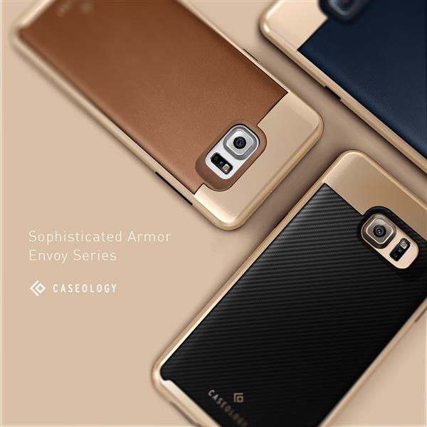 Grote foto caseology envoy series samsung galaxy s6 edge plus leather brown 1 gratis s6 edge plus screenprot telecommunicatie mobieltjes