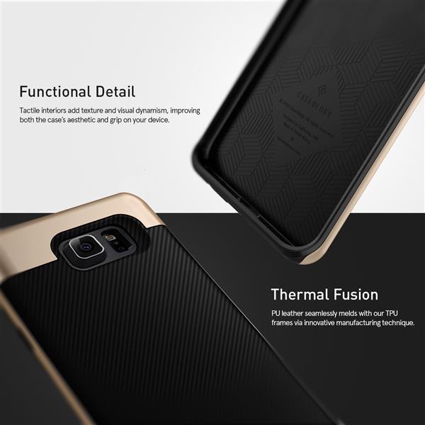 Grote foto caseology envoy series samsung galaxy s6 edge plus carbon fiber black telecommunicatie mobieltjes