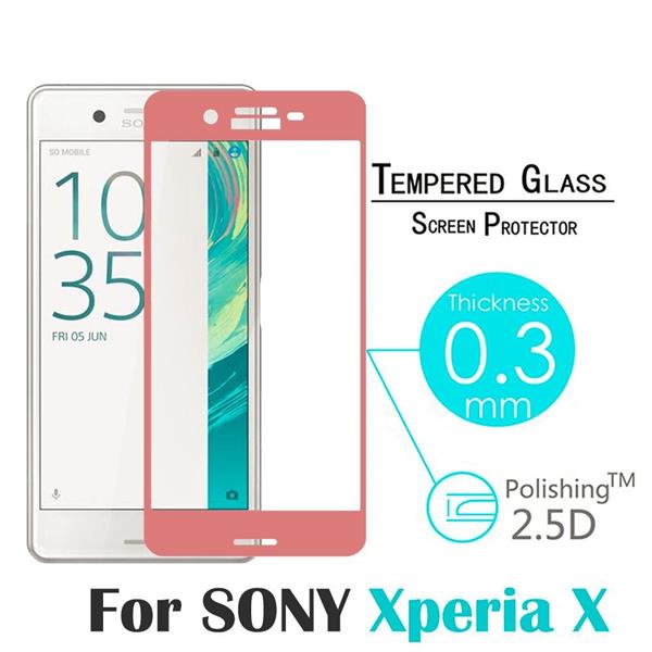 Grote foto professionele xperia x tempered glass 3d curve design full screen coverage roze telecommunicatie mobieltjes