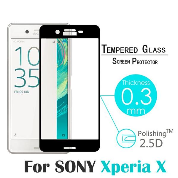Grote foto professionele xperia x performance tempered glass 3d curve design full screen coverage zwart telecommunicatie mobieltjes