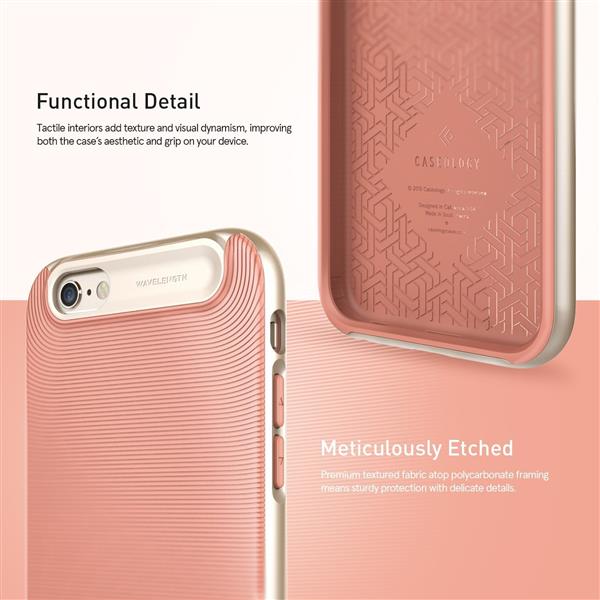 Grote foto caseology wavelength series iphone 6s 6 plus coral pink iphone 6s 6 plus screenprotector telecommunicatie mobieltjes