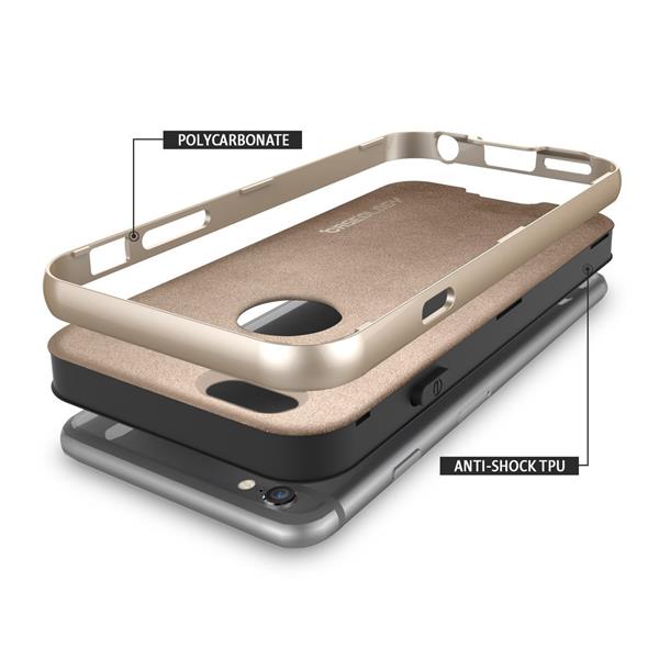 Grote foto caseology bumper frame case iphone 6s 6 leather chopper gold screen protector telecommunicatie mobieltjes