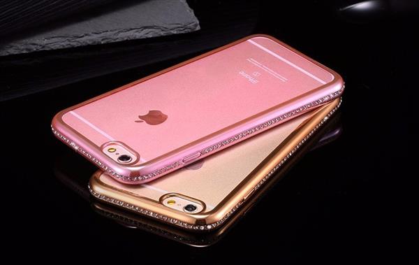 Grote foto crystal diamant iphone 6s 6 bling case transparant goud telecommunicatie mobieltjes