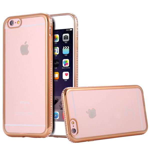 Grote foto crystal diamant iphone 6s 6 bling case transparant goud telecommunicatie mobieltjes