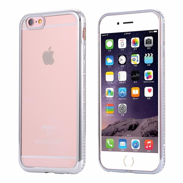 Grote foto crystal diamant iphone 6s plus 6 plus bling case transparant zilver telecommunicatie mobieltjes