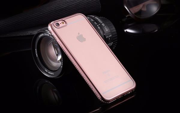 Grote foto crystal diamant iphone 6s plus 6 plus bling case transparant rose goud telecommunicatie mobieltjes