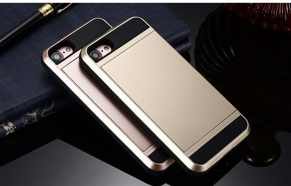 Grote foto iphone 7 arc card case premium protection goud telecommunicatie mobieltjes