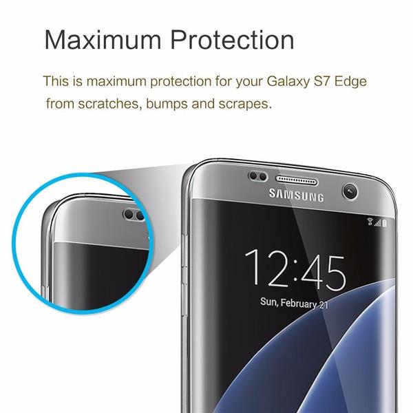 Grote foto samsung galaxy s7 edge 3d full coverage flexibele anti shock screen protector goud telecommunicatie mobieltjes
