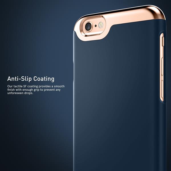 Grote foto caseology savoy series iphone 6s plus 6 plus navy blue tempered glass screenprotector telecommunicatie mobieltjes