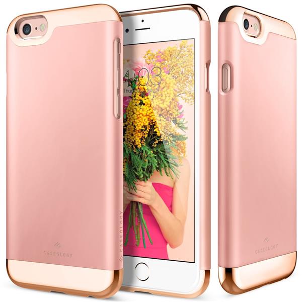 Grote foto caseology savoy series iphone 6s plus 6 plus rose gold tempered glass screenprotector telecommunicatie mobieltjes