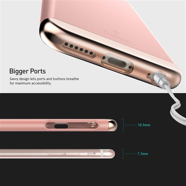 Grote foto caseology savoy series iphone 6s plus 6 plus rose gold tempered glass screenprotector telecommunicatie mobieltjes