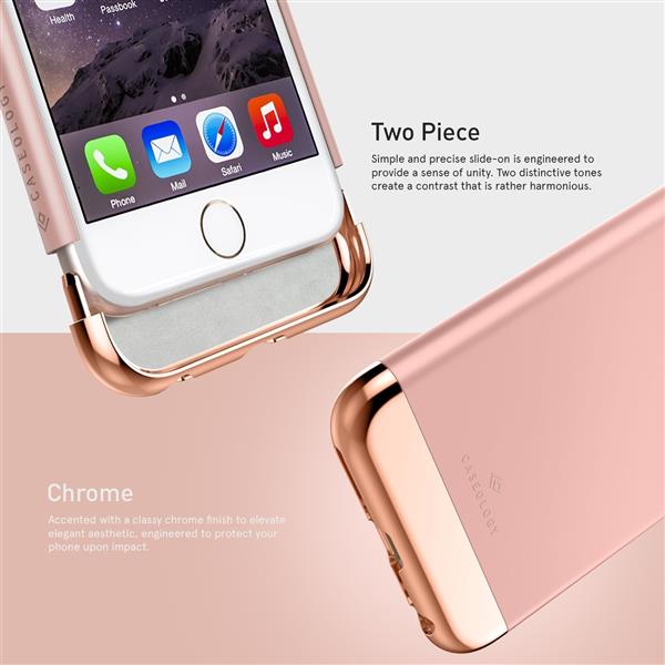 Grote foto caseology savoy series iphone 6s 6 rose gold tempered glass screenprotector telecommunicatie mobieltjes