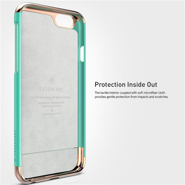 Grote foto caseology savoy series iphone 6s 6 turquoise mint tempered glass screenprotector telecommunicatie mobieltjes