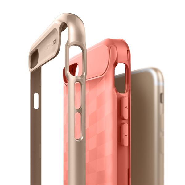 Grote foto caseology parallax series shock proof grip case iphone 7 8 coral pink screenprotector telecommunicatie mobieltjes