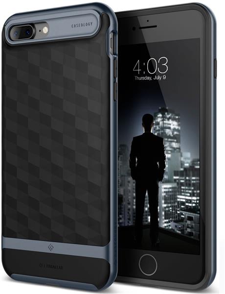 Grote foto caseology parallax series shock proof grip case iphone 7 8 plus black deep blue screenprotect telecommunicatie mobieltjes