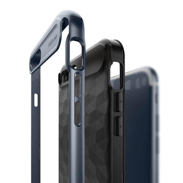 Grote foto caseology parallax series shock proof grip case iphone 7 8 plus black deep blue screenprotect telecommunicatie mobieltjes