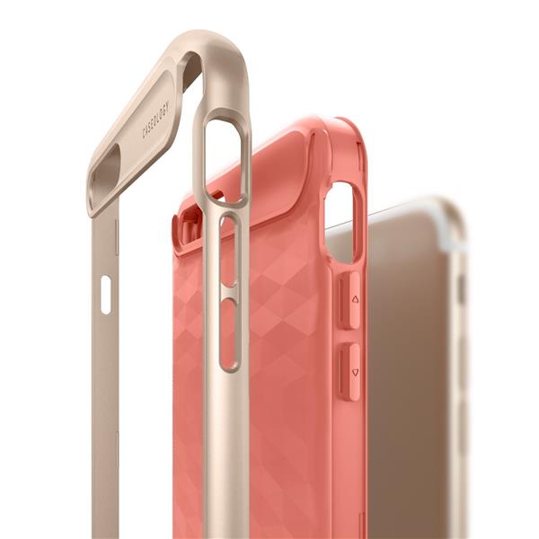 Grote foto caseology parallax series shock proof grip case iphone 7 8 plus coral pink screenprotector telecommunicatie mobieltjes