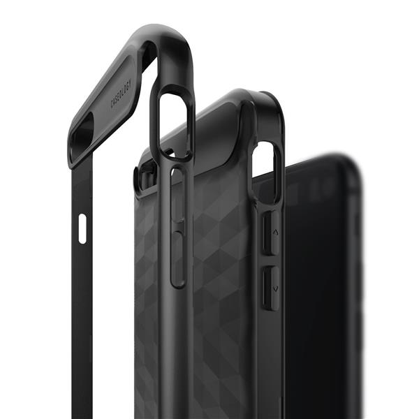 Grote foto caseology parallax series shock proof grip case iphone 7 8 plus black black screenprotector telecommunicatie mobieltjes