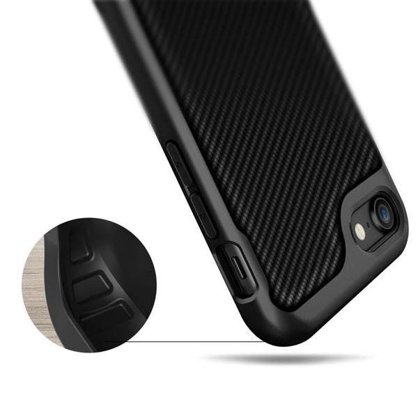 Grote foto caseology envoy series iphone 8 7 matte carbon fiber black iphone screenprotector hd telecommunicatie mobieltjes