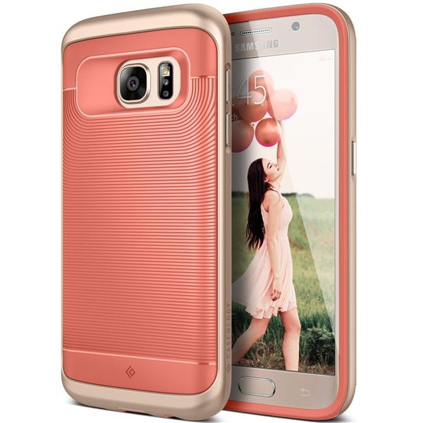 Grote foto caseology wavelength series shock proof grip cover samsung s7 case coral pink s7 screen protecto telecommunicatie mobieltjes
