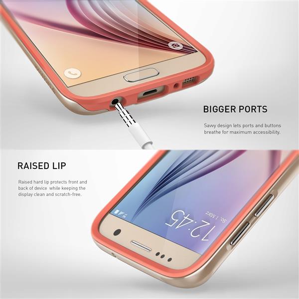 Grote foto caseology wavelength series shock proof grip cover samsung s7 case coral pink s7 screen protecto telecommunicatie mobieltjes